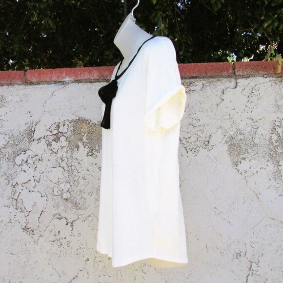 J Crew roll-sleeve tee with silk bow M - Picture 5 of 7